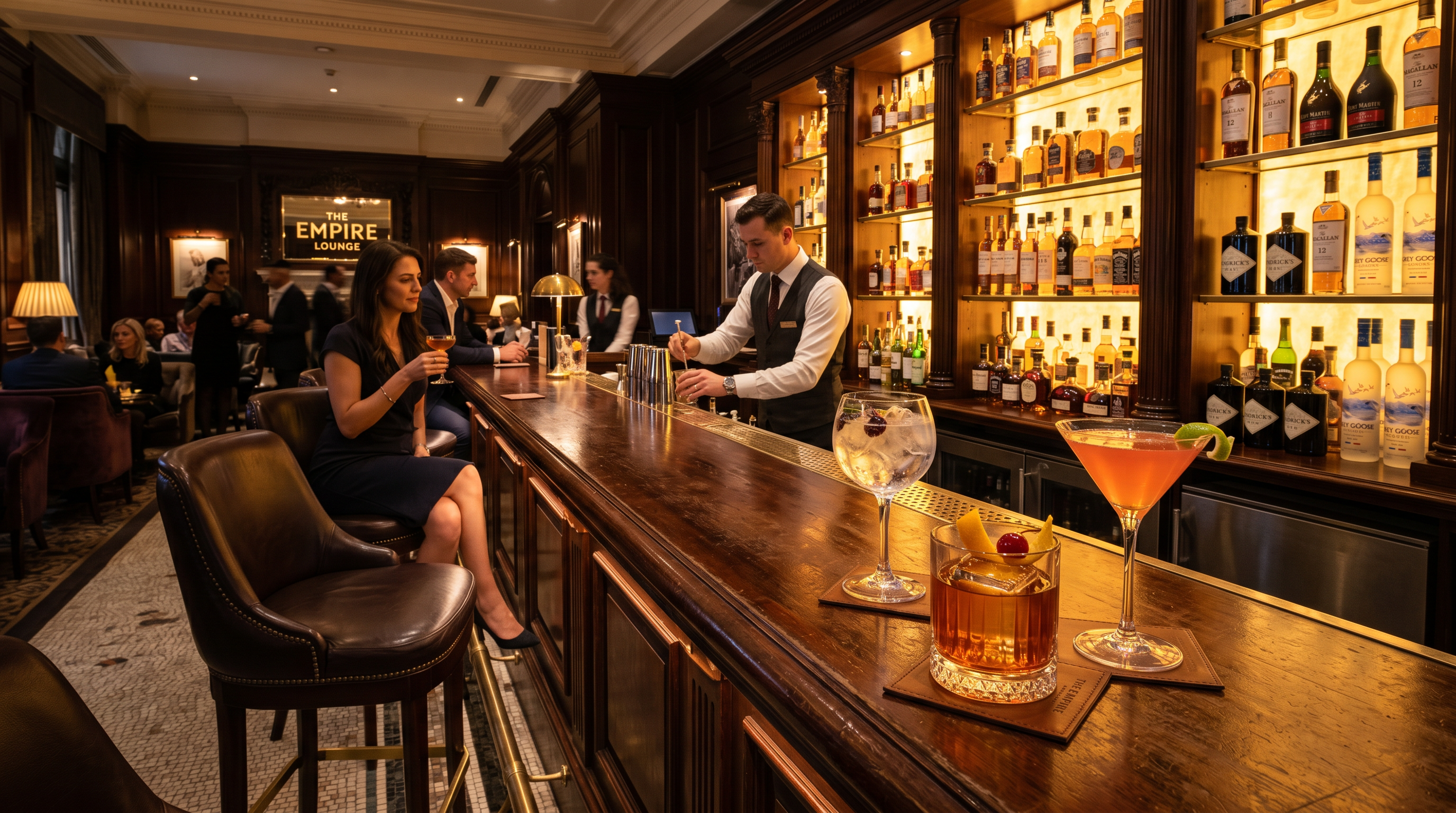 The Churchill Bar and Lounge at London Luxury Resort